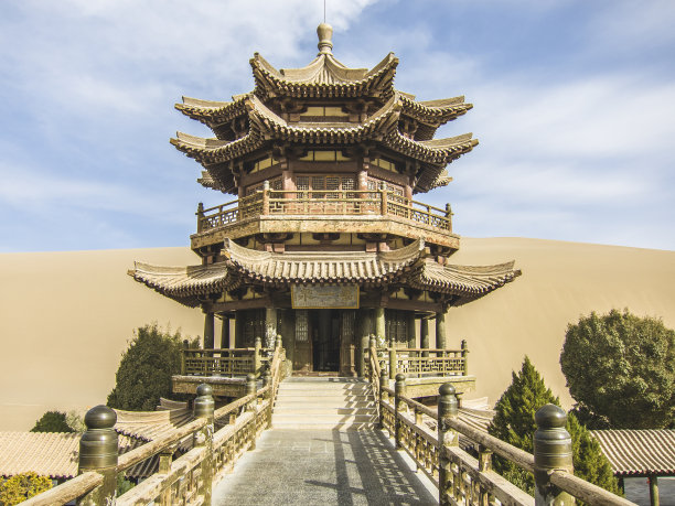 中国敦煌的明月阁素材图片