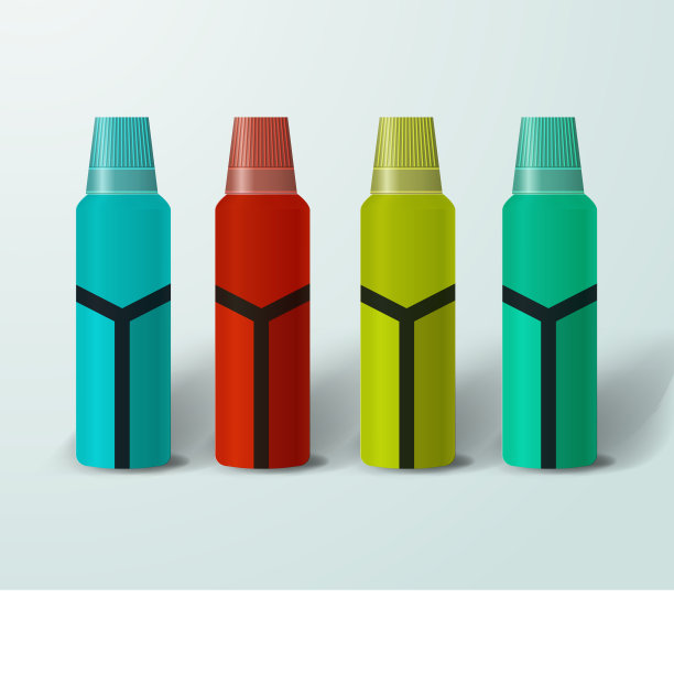 为品牌和产品设计的模型模板。孤立逼真的塑料瓶与独特的几何设计。易于使用的广告品牌和营销。图片下载