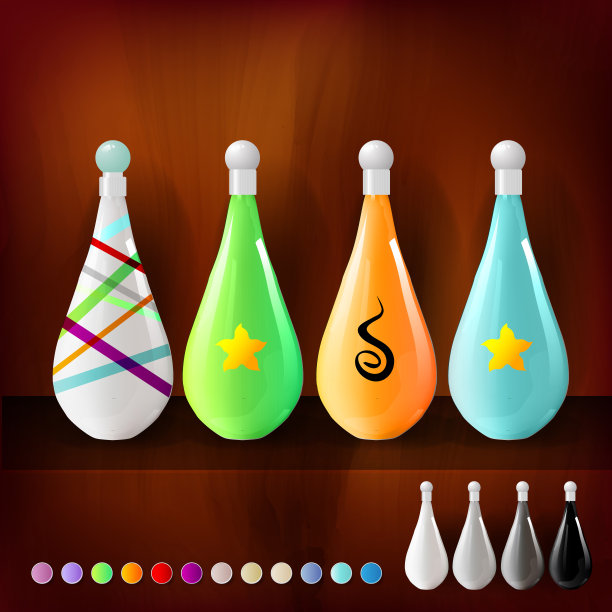 为品牌和产品设计的模型模板。孤立逼真的塑料瓶与独特的几何设计。易于使用的广告品牌和营销。图片下载