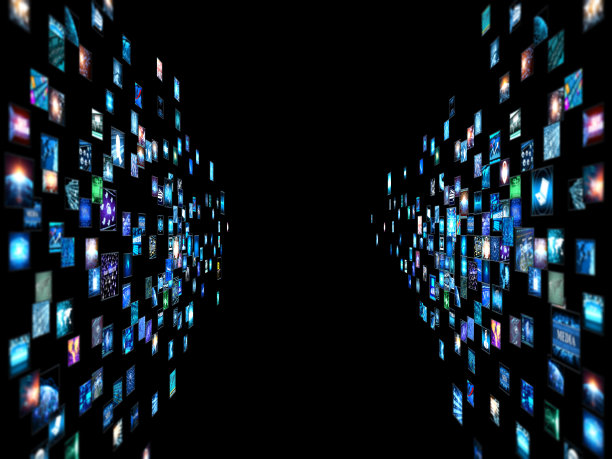 带有小屏幕的媒体概念视频墙图片下载