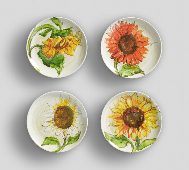 向日葵沙拉四盘图片下载