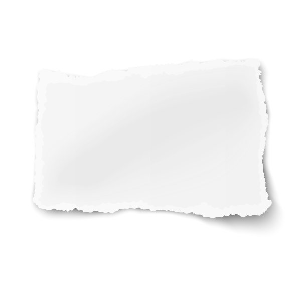 矢量矩形正方形粗糙的纸碎片与柔和的阴影孤立在白色上图片下载