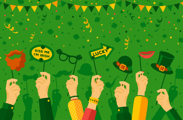 圣帕特里克节狂欢节横幅图片下载