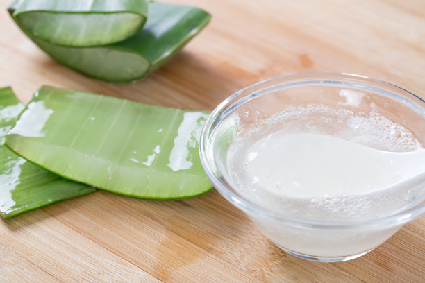 新鲜芦荟叶及芦荟汁图片下载