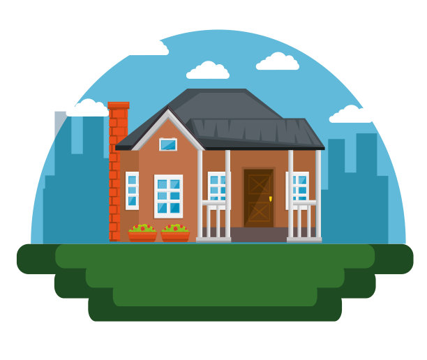 色彩斑斓的平房住宅图片下载