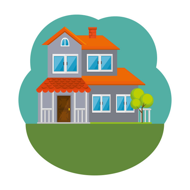 色彩斑斓的平房住宅图片下载