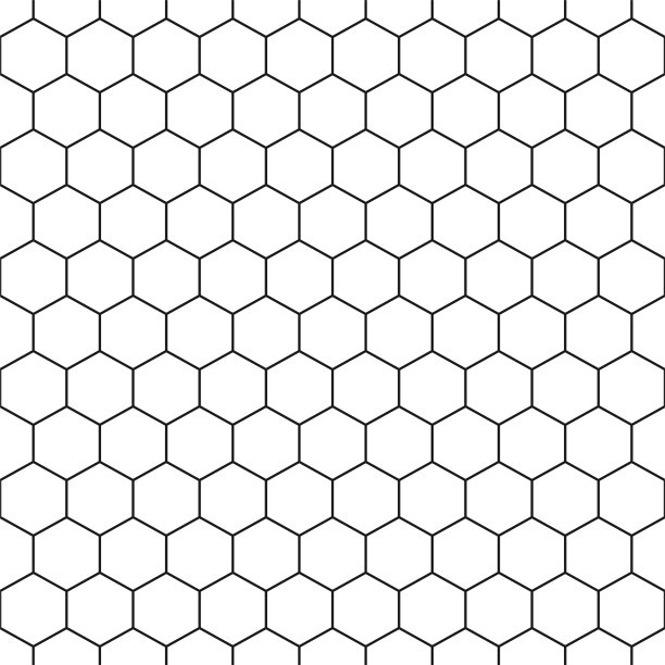 无缝六边形图案-矢量几何背景图片下载