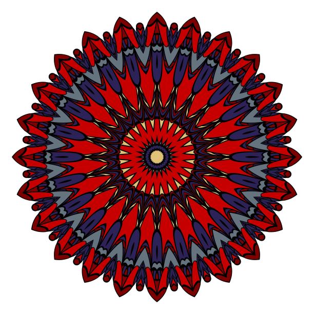 曼荼罗风格颜色形状。抽象的设计。装饰时尚，节日贺卡，放松插画。矢量图图片下载
