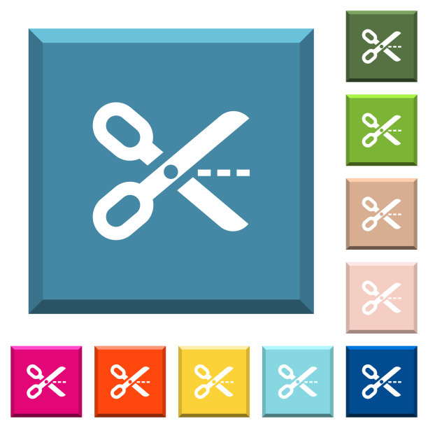 在带边的方形按钮上剪出白色图标图片下载