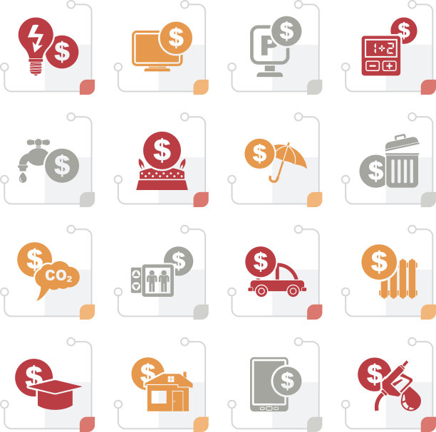 程式化的支付账单图标图片下载