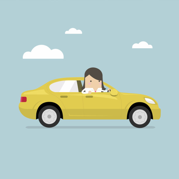 女商人坐在车里。图片下载