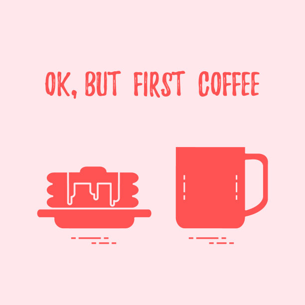 一杯咖啡，一勺肉汁煎饼和一勺冰淇淋。图片下载