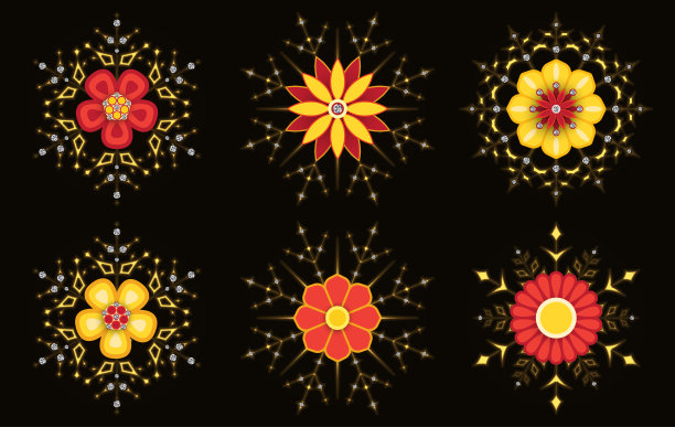 闪闪发光的抽象的花朵图片下载