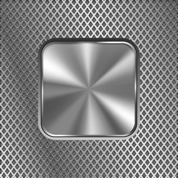 金属方形按钮上的不锈钢穿孔背景。钻石形状的洞图片下载