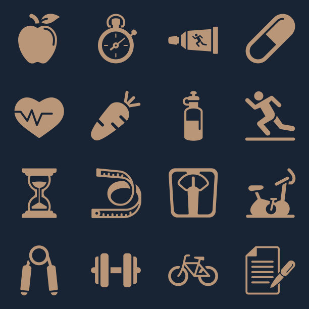 健身和健康标志颜色图片下载