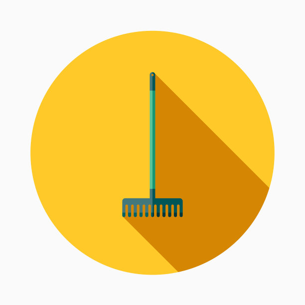 耙平设计园艺图标与侧影图片下载