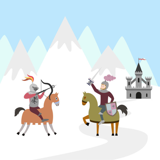 两个骑在马背上的骑士的比赛。图片下载