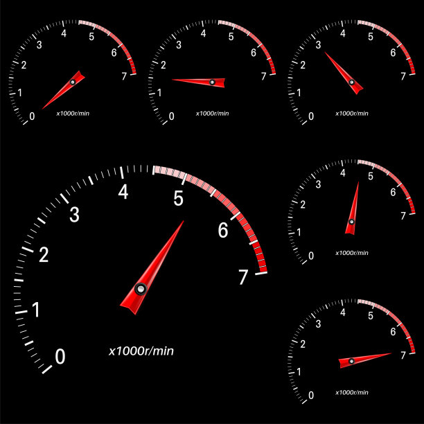 转速表刻度在黑色背景图片下载