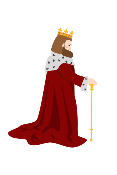白色背景的卡通国王。图片下载