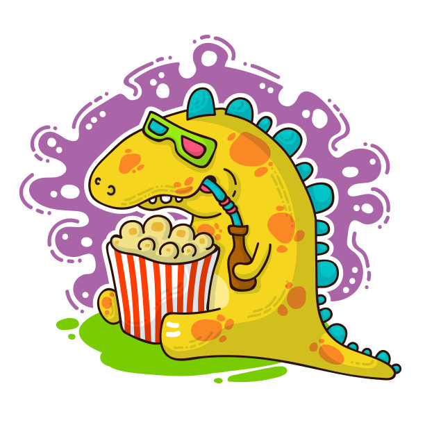 很酷的恐龙涂鸦插图图片下载