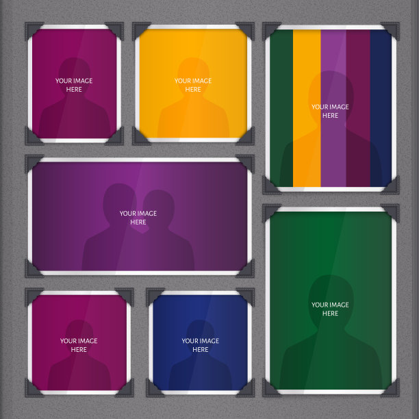 相册矢量页，带有相框和角。图片下载