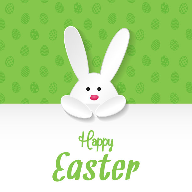 复活节兔子的背景与鸡蛋和愿望。向量。图片下载