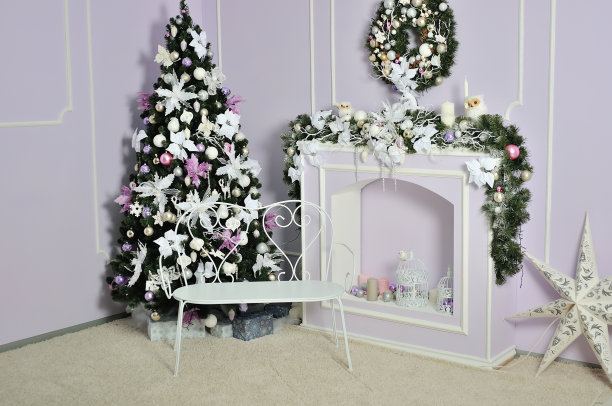 圣诞节和新年装饰室内房间图片下载