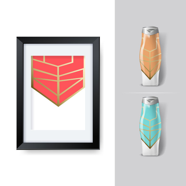 为品牌和产品设计的模型模板。孤立逼真的塑料瓶与独特的几何设计。易于使用的广告品牌和营销。图片下载