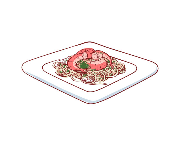 鲜虾面条（矢量图标）素材图片
