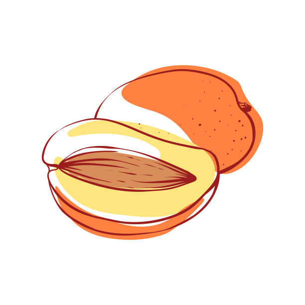 成熟芒果孤立矢量图标图片下载