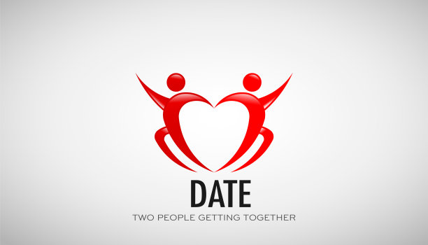 约会相爱的情侣。矢量设计说明图片下载