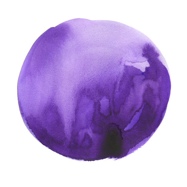 圆的水彩污渍。紫外光色，紫色图片下载