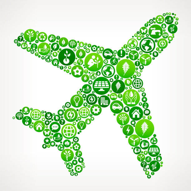 飞机自然和环境保护图标模式图片下载