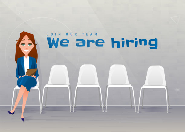 人力资源面试招聘。年轻的女商人坐在椅子上图片下载