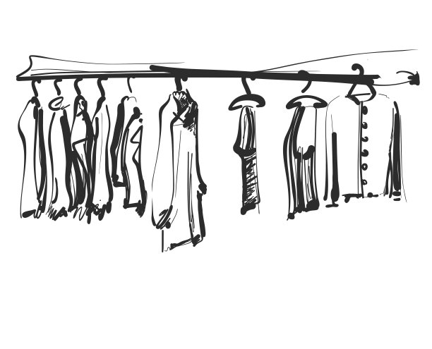 手绘衣柜草图。饥饿时穿衣服图片下载