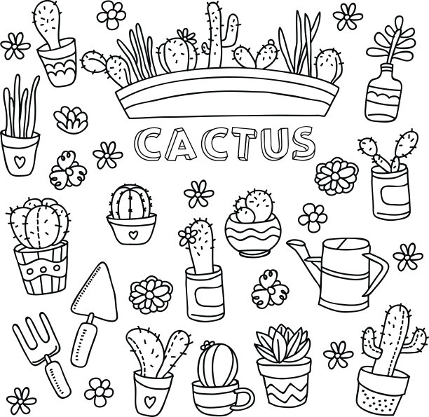 仙人掌涂鸦图片下载