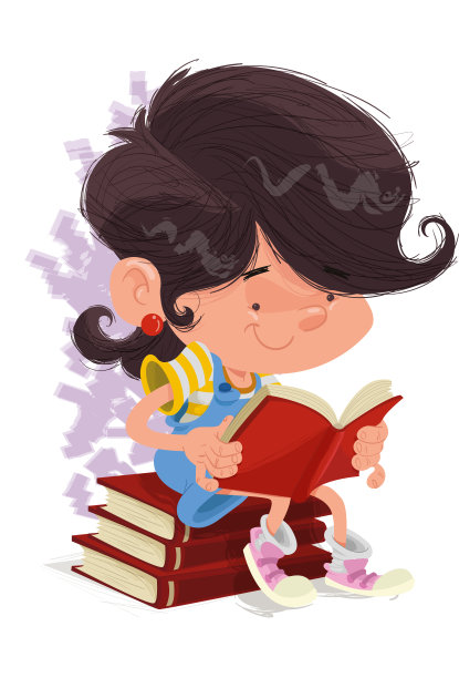 女孩和书图片下载