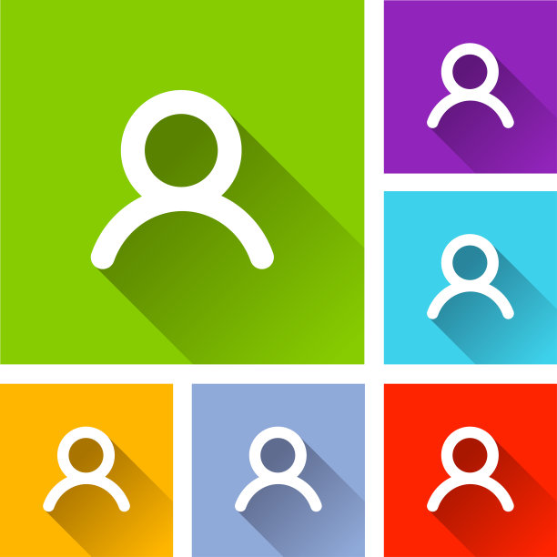 带有长阴影的用户图标图片下载