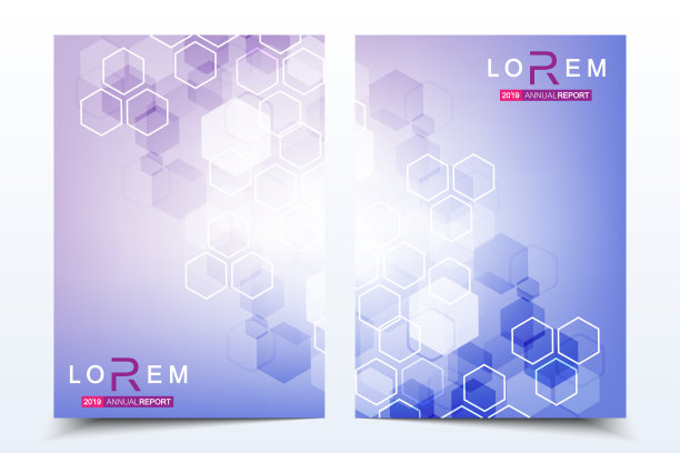 科学的宣传册设计模板。矢量传单布局，分子结构与连接线和点。科学图案原子DNA与元素为杂志，传单，封面，海报设计图片下载