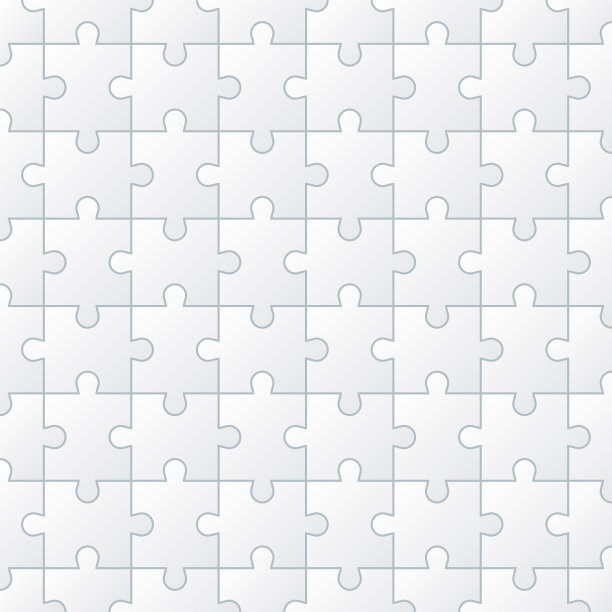 一套白色拼图。信息图的概念。矢量图图片下载