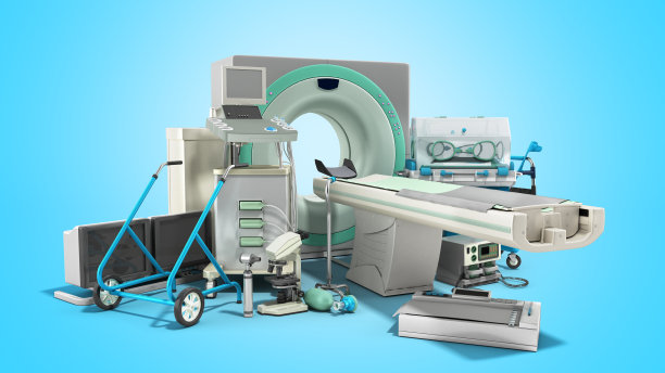 现代医学技术中的蓝色3d渲染技术图片下载