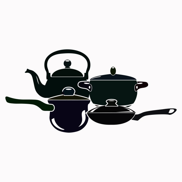 厨房用品矢量图标。图片下载