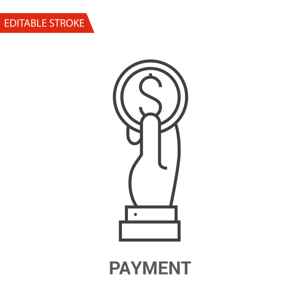 付款图标。细线矢量图图片下载