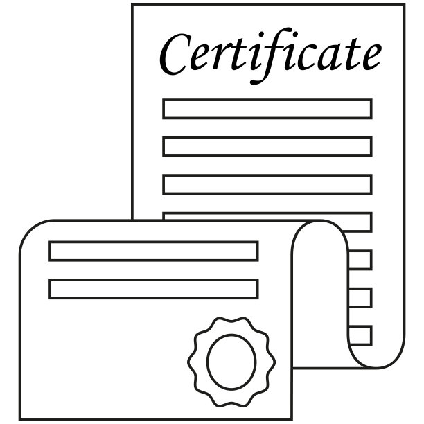 线条艺术黑白开卷证书。图片下载