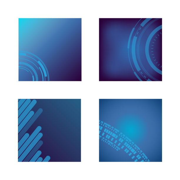 集合了紫色、蓝色、绿色色调的背景横幅，用于社交设计图片下载