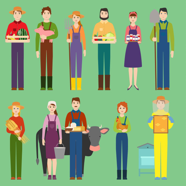 农民把人、人、有机、自然产品、食品和动物都带到了农村。夏天农民性格蔬菜花园收获人们农业农田工作植物自然园艺图片下载