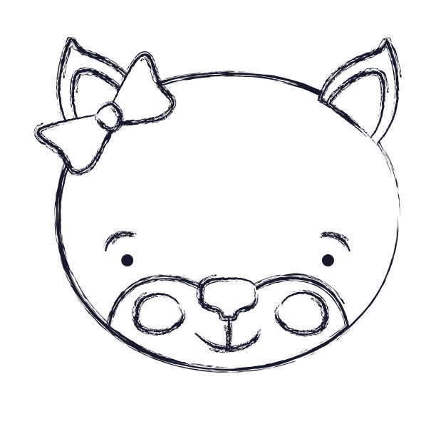 模糊剪影的小猫小猫脸上带着蝴蝶结花边的动物幸福表情图片下载