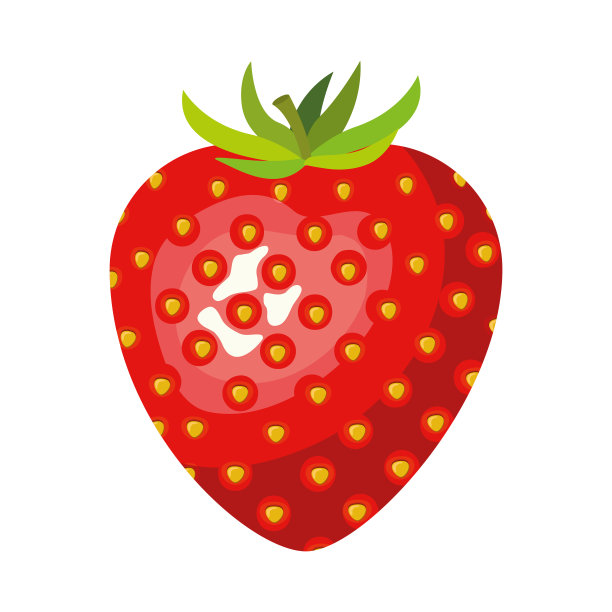 白色背景与现实的草莓水果图片下载