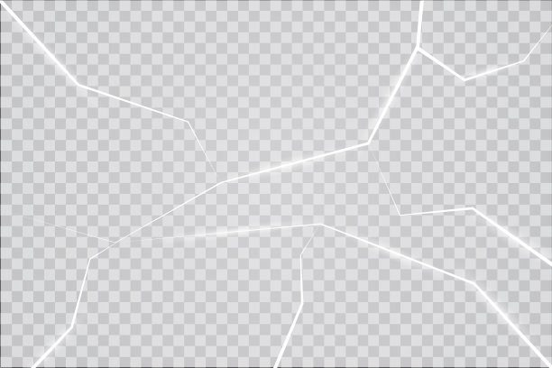 表面纹理在冰上裂开，孤立在透明的背景上。矢量插图。破碎的玻璃图片下载