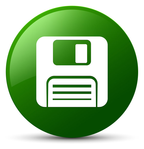 软盘图标绿色圆形按钮图片下载